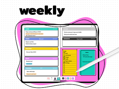 Weekly planner - Memphis trends application application design calendar graphisme inspiration ipad memphis pop popart ui weekly