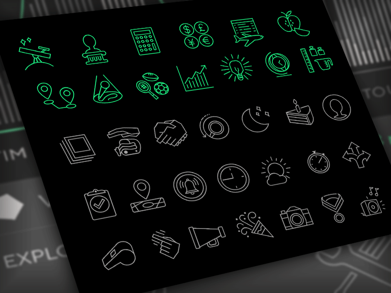 Vector The Good Robot's Navigation Icons aftereffects animation app gif icon set icons lottie material outlined ui vector