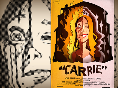 Movie Poster Carrie 2d illustration movie poster paper papercraft papercut print print design