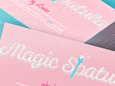 Magic Spatula Brand bakery branding business card cake logo pink sprinkles