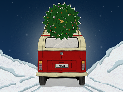 Volkswagen Commercial Vehicle Illustration camper van christmas illustration van volkswagen vwcv