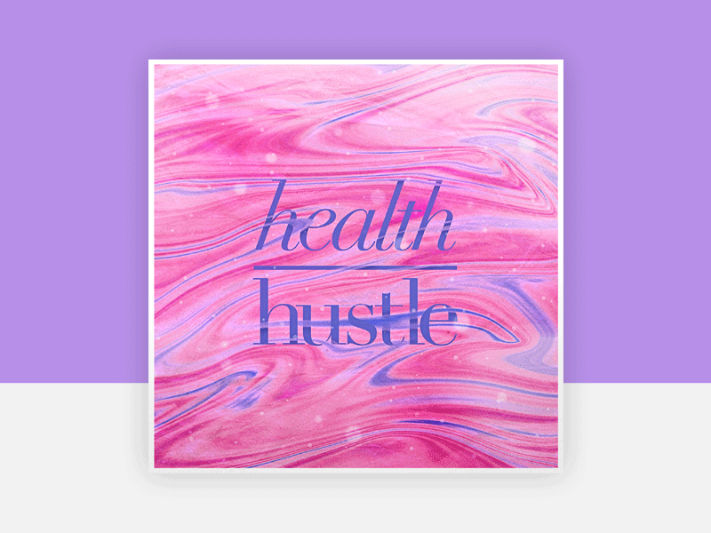 Health > Hustle art direction branding colourful creative graphic design marble pink psychedelic typography