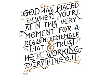 God is working illustration lettering type typography