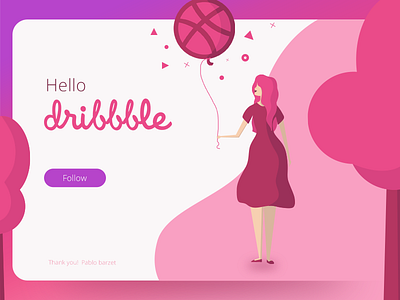 Thank You Dribbble balloon dribbble girl hello thank you