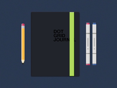 Artist Tools art blue copic dot grid journal green illustration notebook pen pencil photoshop ribbon sketch