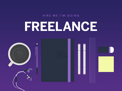 I'm going freelance! coffee freelance gradient illustration tools typography
