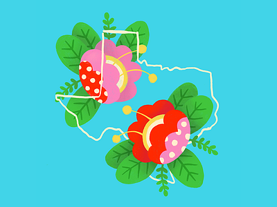 Texas flowers apple pencil bright colors digital art illustration procreate traditional