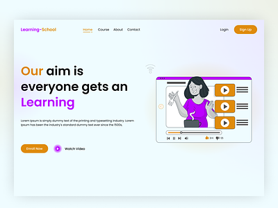Learning School Website UI Design design e-learning graphic design illustration ui ux website