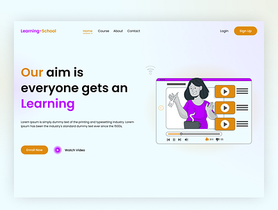 Learning School Website UI Design design e learning graphic design illustration ui ux website