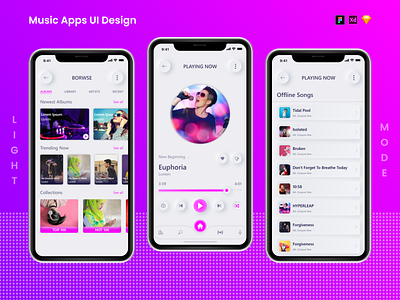 Music App UI Design design graphic design musicapp ui user interface ux