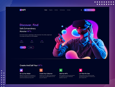 NFT Website Landing Page UI Design design landing page nft nfts ui user interface ux web3.0 website design