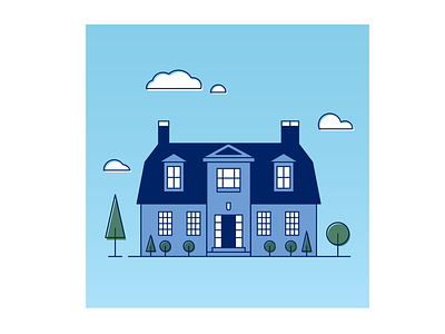 deGannes-Cosby House monoline illustration blue building design graphic design historic icon iconography illustration illustrator monoline nova scotia