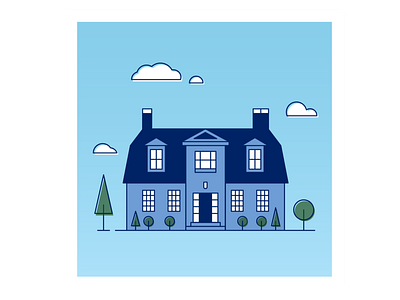 deGannes-Cosby House monoline illustration blue building design graphic design historic icon iconography illustration illustrator monoline nova scotia