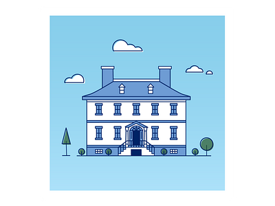 Prescott House monoline illustration blue building design historic icon iconography illustration illustrator monoline nova scotia