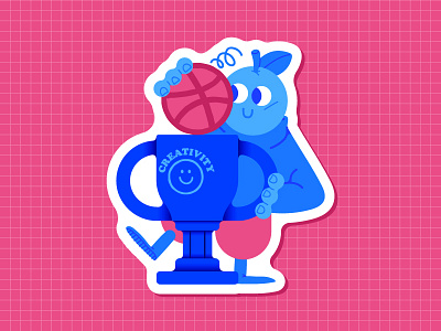 Sticker Dribbble ball basketball berry blue cup dribbble leaf pink spring sweater