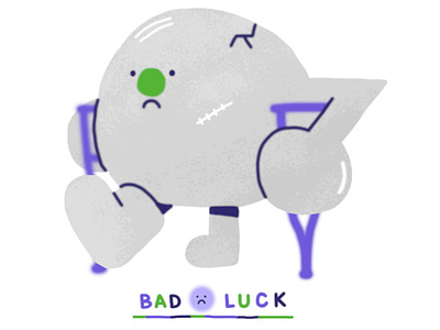 Bad Luck Guy bad luck cast crutches design grey illustration photoshop