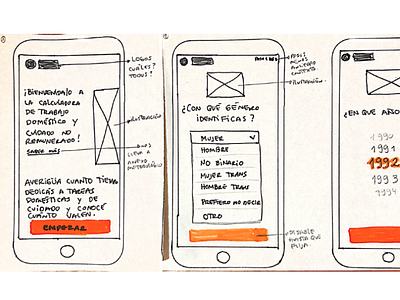 Low fidelity wireframes