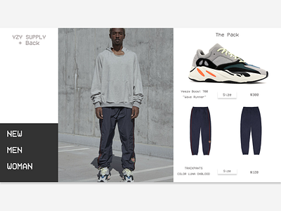 Yeezy Product Page 2 adobexd branding clean design kanyewest minimalist ui web design