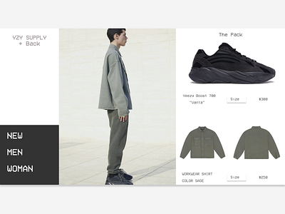 Yeezy Product Page 3 adobexd branding clean kanyewest minimalist website design