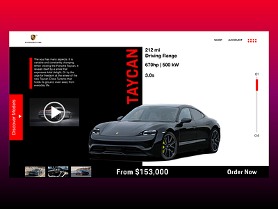 Porsche Taycan concept site adobexd branding dailyui design designs minimalist porsche product design ui