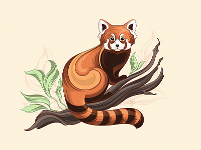 Red panda animal character illustration redpanda tshirtdesign vector