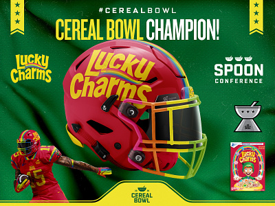 Cereal Bowl Champion cereal cereal bowl design studio designer football helmet logo lucky charms milk