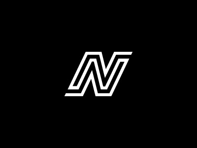 N Monogram branding grid icon letter logo mark minimal n type vector