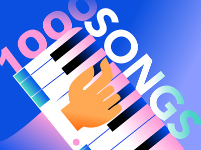 Illustration - Piano songs branding illustration