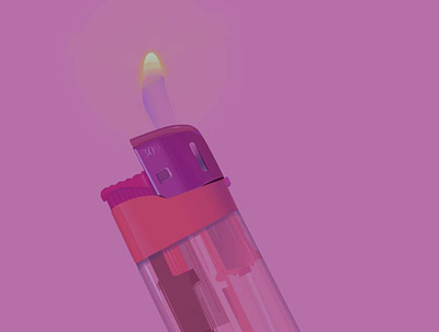 Illustration - lighter design fire illustration light lighter pink