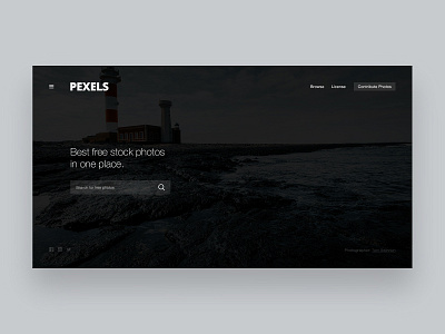 Redisgn Pexels design header home pexels photos redesign search start