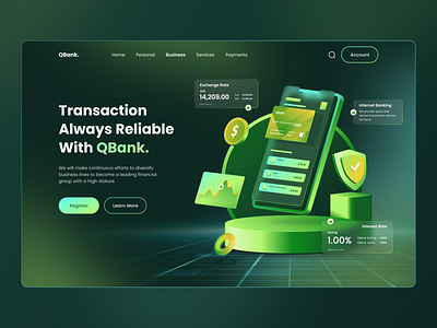 QBank. - Digital Bank Header Website