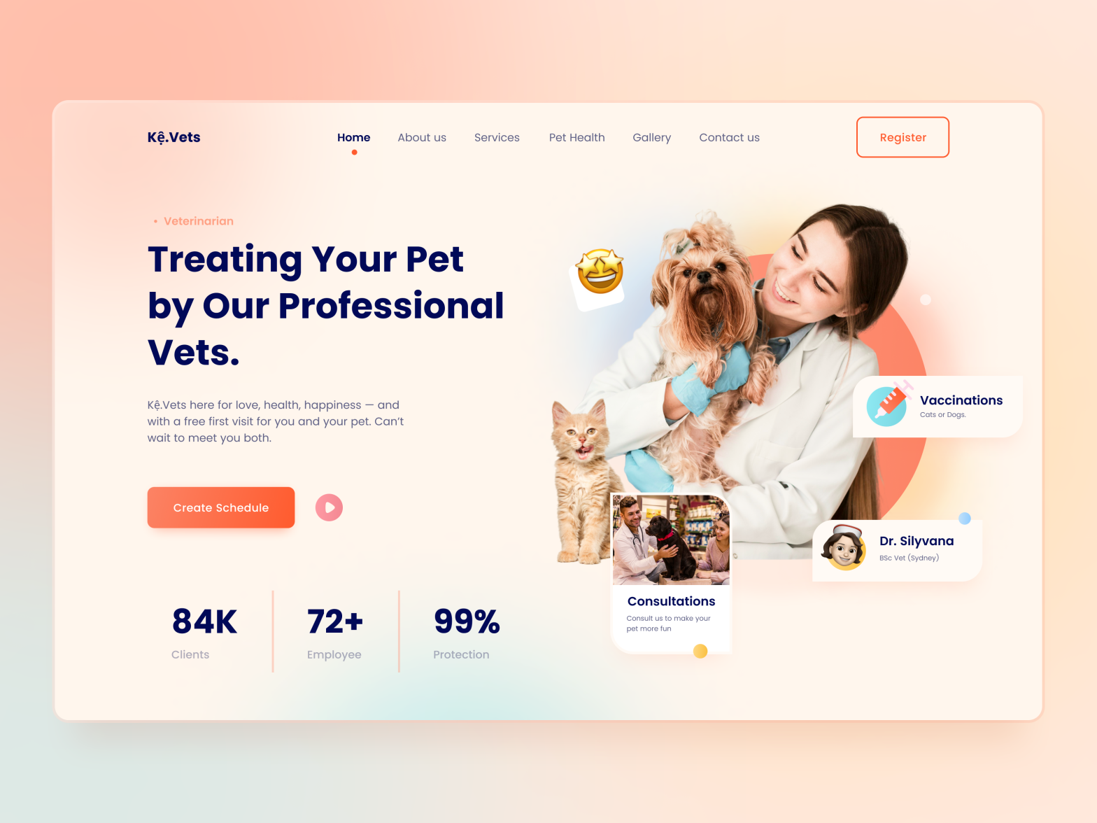 Kệ.Vets - Veterinary Medical Care Header Website by Abdul Qoiyum Cw for ...