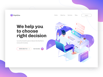 Artificial Intelligence Help Human Make Right Decisions artificial intelligence hero illustration illustration isometric landing page