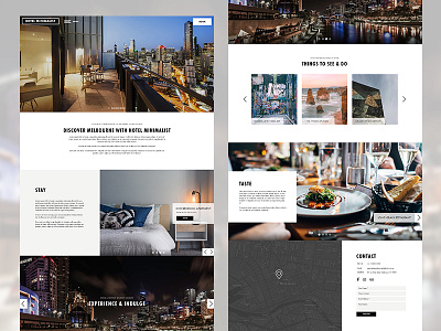 Minimalist Hotel Single-Page Website Template clean design desktop hotel modern monotone resort single page template