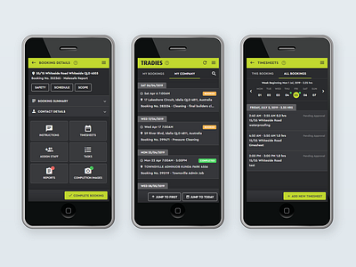 Tradies App dark theme mobile mobile app mobile app design mobile ui