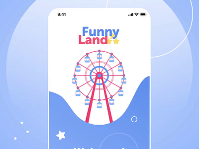 Amusement Park app - navigation flow animation after effect amusement park animation app blue clean colorfull interactive mobile motion motion graphics park product design prototype ui uiux ux