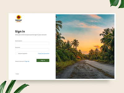 UI challenge 001 - Sign up concept card dailyui login minimalist natural plant signup tropical uidesign