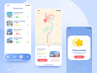 Amusement Park app - navigation & planning