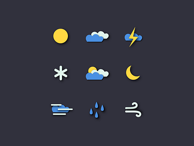 Weather icon bold climate color fun icon rain simple snow sunny weather