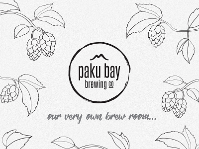 Paku Bay Brewing co. alcohol beer cans hops illustration leaves