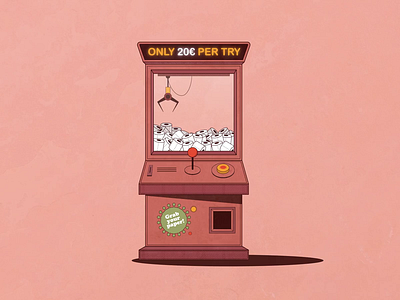 Pandemic claw machine animation animation 2d clawmachine illustration illustrator kingdomofsomething loop motion design motion graphic motiongraphics pandemic pandemy toiletpaper