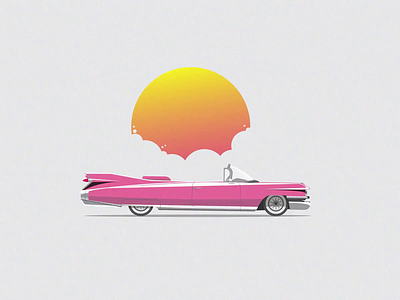 Cadillac Eldorado Biarritz animation animation 2d biarritz caddy cadillac illustration illustrator kingdomofsomething loop