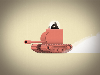 Buttle tank animation animation 2d funny funny character illustration illustrator kingdomofsomething loop motion design motion graphic motiongraphics poo tank