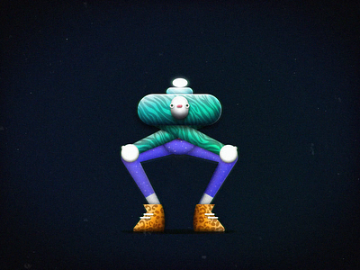 D.A.N.C.E animation animation 2d character charlestone dance design gradient illustration illustrator loop motion design motion graphic quirky rig texture