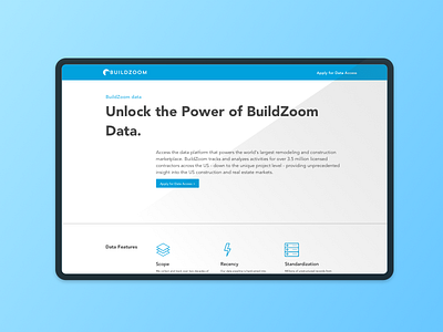 BuildZoom Landing Page digital landingpage startups tech ui ux uxuidesign webdesign website 互動設計 平面設計 網頁設計