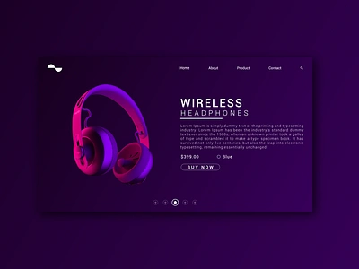 WIRELESS HEADPHONES headphone landing page ui ui design uidesign uiux webdesign