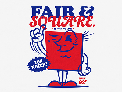 FAIR & SQUARE badgedesign branding character characterdesign illustration logo t shirt design vector