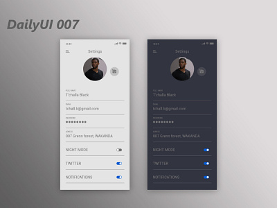 "Settings" DailyUI 007 add app design dailyui design dribbbler iphonex settings ui