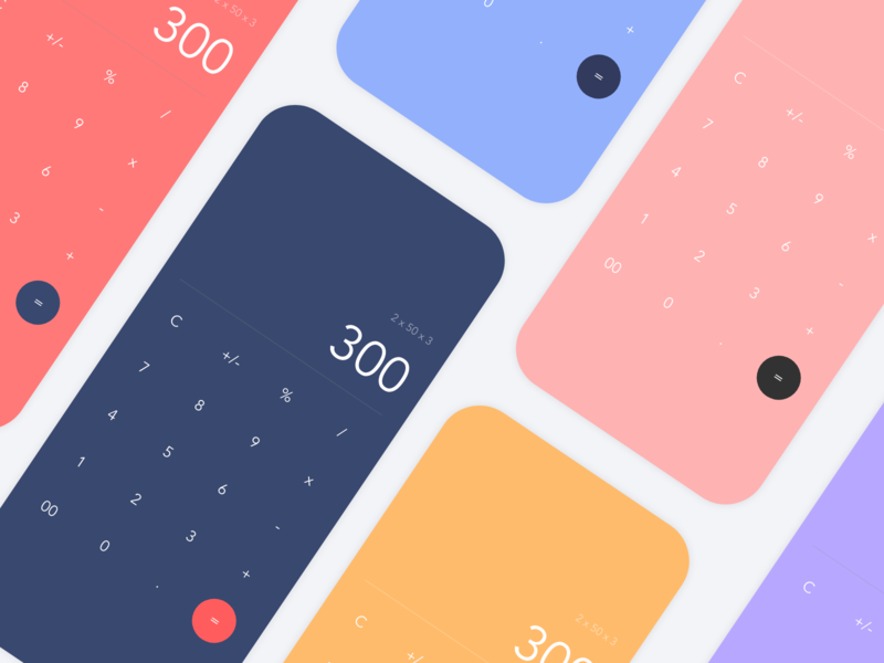 Daily UI - Colourful calculators app app design clean colourful design flat minimal mobile design pastel simple simplicity simplistic typography ui ux vector web