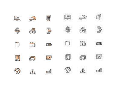 Finance Icons bank colorful finance flat icon icons illustration line linework money outline simple ui vector
